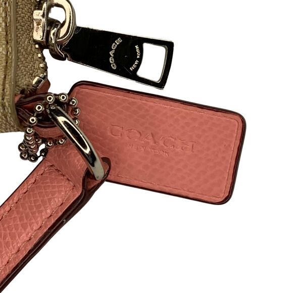 Coach Pink/Khaki Monogram Leather Crossbody Small - Picture 3 of 8